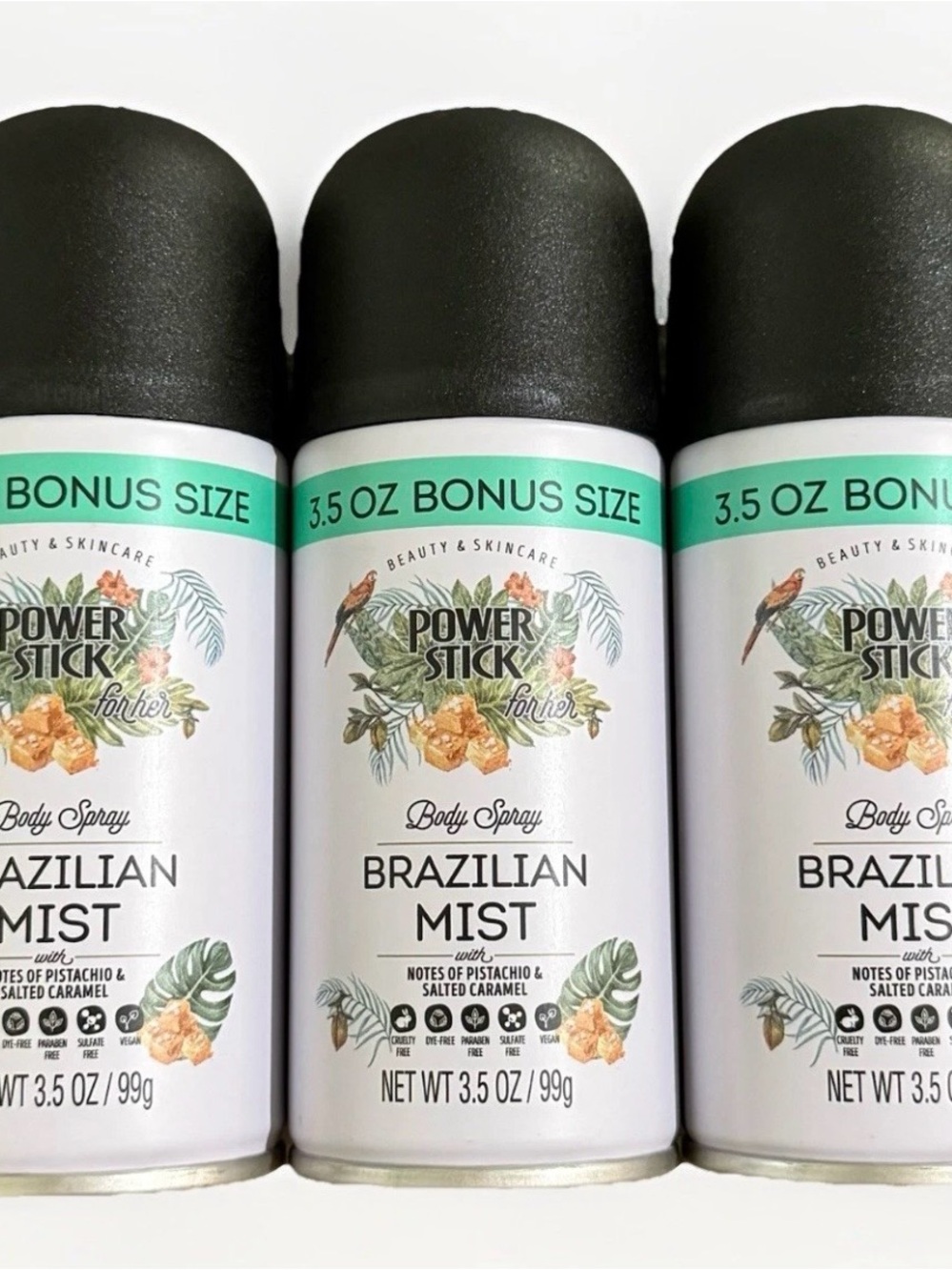 Power Stick Brazilian Mist Body Spray - Set of 3